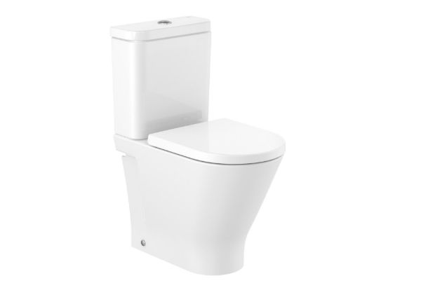 INODORO COMPACTO DE TANQUE BAJO COMFORT ADOSADO PARED  ALIMENTACION LATERAL RIMLESS THE GAP ROUND BLANCO