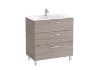 Imagen de UNIK, MUEBLE Y LAVABO, MODELO VICTORIA FAMILY  3 CAJONES  ROBLE CITY CON LAVABO CENTRADO.  MEDIDA 800X453