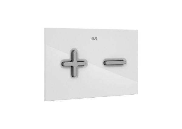 PLACA DE ACCIONAMIENTO PL6 DUAL COMBI - PLACA BLANCA Y PULSADOR CROMADA MATE A890185005