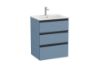 A851484548 UNIK, MUEBLE Y LAVABO, MODELO GAP 3 CAJONES  AZUL MATE CON LAVABO CENTRADO. MEDIDA 600X460