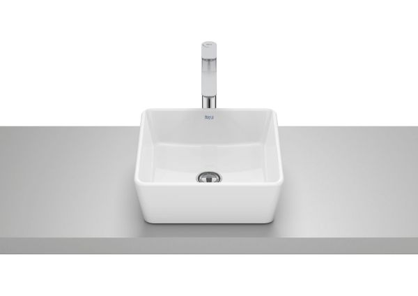 A327B12000 LAVABO OPTICA SOBRE ENCIMERA BLANCO 350X350 SQUARE BASE RECTA