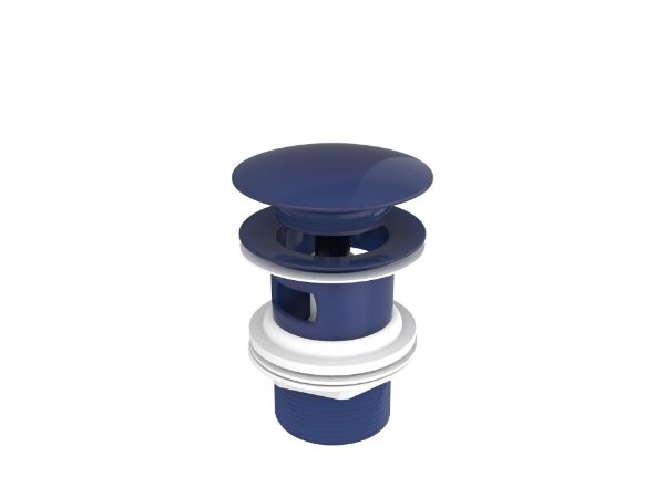 A5054015P0 VALVULA DESAGUE LAVABO-BIDE UNIVERSAL CLICK CLACK TAPON AZUL COBALTO   65 MM