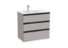 A851487547 UNIK, MUEBLE Y LAVABO, MODELO GAP 3 CAJONES GRIS MATE CON LAVABO DESPLAZADO A LA IZQUIERDA. MEDIDA 800X460