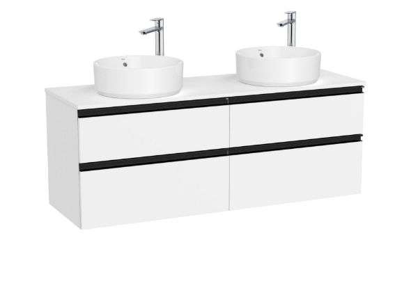 A851961509 UNIK THE GAP 4 CAJONES BLANCO MATE PARA  2 LAVABOS SOBREENCIMERA MEDIDA 1400X460