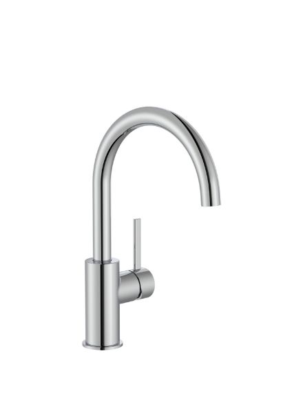 GRIFO MONOMANDO LAVABO ONA CAÑO CURVO CUERPO LISO MANETA LATERAL CROMADO A5A4A9EC00