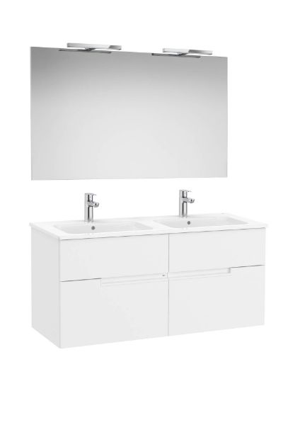 PACK, MUEBLE LAVABO Y ESPEJO, MOD VICTORIA-N V  2024 4  CJ  ACAB BLANCO MATE Y LAVABO DOBLE MED 1200X460 A852109509